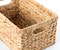Natural Woven Water Hyacinth Wicker Rectangular Storage Bin Basket with Handles